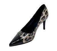 FQLGJMY Women's Pointed Toe Slingback Heels Patchwork Patent Stiletto Slip On Pumps with Buckle Strap Dress Work Shoes for Spring Summer 3.1 Inches