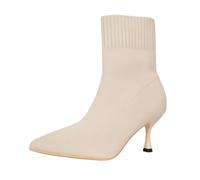 FQLGJMY Women's Slip-On Mid Heel Ankle Pointed Toe Rhinestone/Knitted Boots Sparkly Ankle Booties with Pointed Toe Stiletto Heels Dress Boots Fall Ankle Boots for Date Party Night Out Holiday