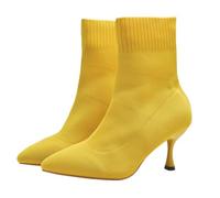 FQLGJMY Women's Slip-On Mid Heel Ankle Pointed Toe Rhinestone/Knitted Boots Sparkly Ankle Booties with Pointed Toe Stiletto Heels Dress Boots Fall Ankle Boots for Date Party Night Out Holiday