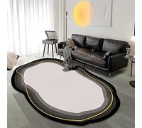FQMSDCBD Irregular Shaped Area Rug,Nonslip Washable Living Room Rugs,Soft Wool Cashmere Rug,Modern Abstract Accent Oval Rug for Dinning Bedroom Floor Decor