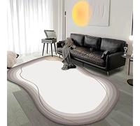 FQMSDCBD Irregular Shaped Area Rug,Nonslip Washable Living Room Rugs,Soft Wool Cashmere Rug,Modern Abstract Accent Oval Rug for Dinning Bedroom Floor Decor