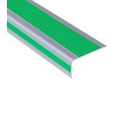FQMYLTYN L Shape Nosing Trim, Stair Edge Non-Slip Protector Guard Strip, PVC Rubber Angle Step Edge Bar, Self-Adhesive, for Indoor Outdoor Tile Wood Metal Stair(Green,100 * 5 * 2.5cm)