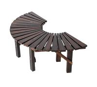 FQMYLTYN Semi Circle Solid Wooden Bench Seat, Outdoor Garden Bench Tree Bench, Park Patio Chair Tree Bench, Anticorrosive Wood Outdoor Furniture Decoration
