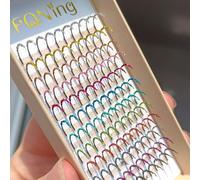 FQNing Glitter Lash Extensions Laser 12 Colors Long Lasting Sparkly Individual Spikes Eyelash Extension Professional Supplies 15mm for Daily,Party, Festival Makeup (Mix-12 Colors)