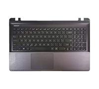 fqparts Replacement Laptop Upper Case Cover C Shell & Keyboard & Touchpad For ASUS K55 K55A K55DE K55DR K55N K55VD K55VJ K55VM K55VS Silver US English Layout Small Enter Key Layout