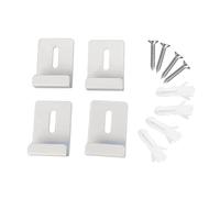 FQRDKT 4pcs Mirror Hanger Clip Set with Screws, Easy Installation, Heavy Duty Holding Clips for Frameless Mirror Billiard Board Displays, White L
