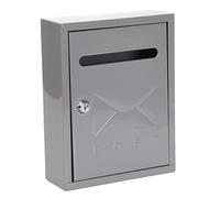 FQRDKT 7.8 X 3 X 10 Inch Lockable Wall Mounted Mailbox with Multifunctional Slot for Postage, Envelopes, Magazines Heavy Duty, Grey