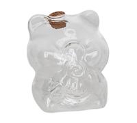 FQRDKT Clear Glass Piggy Bank, Cute Decorative Glass Jar in The Shape of A for Office, Living Room, Entryway, Clear