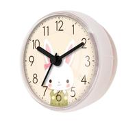 FQRDKT Compact, Waterproof Suction Cup Shower Wall Clock for Bathroom Mirror, Toilet And Swimming Pool, White