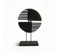 FQRDKT Decorative Fan Sculpture Handcrafted Wood Art Piece With Visible Wood Grain Texture And Rectangular Base For Narrow Areas Console Table Mantelpiece, Wind Fan-shaped