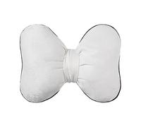 FQRDKT Decorative Satin Jacquard Knot Pillow, Back Cushion, Multipurpose Seat Cushion, Ornament for Car, Bedroom, Sofa, White