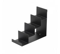 FQRDKT Display Rack Upright Organizer Tiered Floor Stand Metal Storage Shelf Rectangular Iron Base for Visible Product Arrangement Suitable for Shopping Mall Display , Black Painted Four-Layer