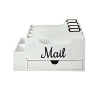 FQRDKT Document Storage for The Office, Rustic and Vintage Desk Organizer, Versatile Document Holder and Storage Option, White