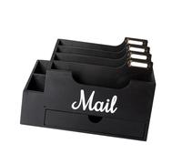 FQRDKT Document Storage for The Office, Rustic and Vintage Desk Organizer, Versatile Document Holder and Storage Option, Black