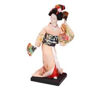 FQRDKT Ethnic Japanese Geisha Doll Statue, 9 Inch Unique Toy, Kimono Sculpture, Collectible Figurine for Home, Table, Gift for Her, Style G