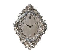 FQRDKT European Decorative Wall Clock, Retro Style, Flower Decorative Silent Ornament, Resin Angel Figures for Bedroom, Office, Hallway, Hotel, Rose Aureate