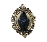 FQRDKT Gothic Wall Art Wall Hanging Decorative Figure Wall Decoration Ornament with Crow Motif Made of Resin for Home Decor for Gothic Lovers, Gold