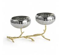 FQRDKT Home Decorative Piece Modern Decorative Bowl Centerpiece Sculpture Ornament With Stainless Steel Cups And Golden Alloy Branch Support Polished