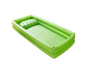 FQRDKT Inflatable Bathtub Portable Air Bath Tub PVC Bedside Shower Leakproof Drain Hose Ergonomic Design Suitable for Elderly Adult Relaxation Home Bathing P, Green
