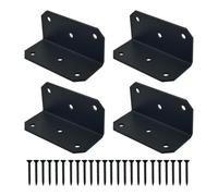 FQRDKT L Bracket 90 Degree Corner Bracket Metal Joint Lock Corner Holder Stall for DIY Bookcase Cabinet Cupboard Deck, 4 Set