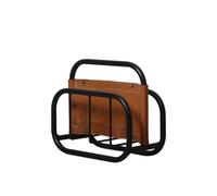 FQRDKT Magazine Rack Metal Magazine Holder Compact Organizer Stand with Leather Panel and Vertical Slots Open Frame with Rounded Corners and Handle Suitable for Living Room workspace Reception Area