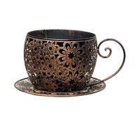 FQRDKT Modern Artistic Flower Pot in The Shape of A Teacup, Pot in The Shape of A Coffee Cup, Ideal for The Office, Garden, Etc, Bronze