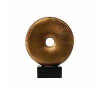 FQRDKT Resin Wall Hanging Circular Sculpture Ornament Statue Textured Resin With Antique Copper Appearance And Balanced Rectangular Stand suitable for, 22 6.5 28cm, style to 1