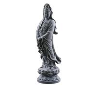 FQRDKT Yin Statue, Resin Ornament, Traditional Chinese Buddhist Decoration for Office, Fireplace, Cabinet. Kuanyin Statuette, Style D