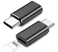 FQSH for Lightning Female to USB C Male Adapter for iPhone 16 15 Pro Max Plus,for iPad Air,for Samsung,Support 27W PD Fast Charging&Data Transfer,Type C Charger Connector Cable,Not for Audio/OTG,Black