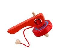 FQStech Wooden Spinning Top Gyroscope peg-top with Handle and Pull String Wire,can Last Long time, Color Random