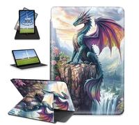 FQSXFIFN Case for Kindle Paperwhite 6/Kindle Colorsoft Signature Edition（12th 7'' 2024） Rotating, Auto Wake Sleep Leather for Kindle Paperwhite 12th 2024 Case, Green Dragon Design for Woman Man