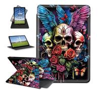 FQSXFIFN for Amazon Fire Max 11 2023 Release Table Case 11'' Rotating, Auto Wake Sleep Leather Table Case for Amazon Fire Max 11 2023 Release Stand,Winged Skulls Cover for Woman Man