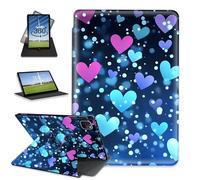 FQSXFIFN for Apple iPad Pro 12.9 Inch 2022/2021/2020 Case Rotating, Auto Wake Sleep Leather Case for Apple iPad Air 13 Inch 2024/2025, Heart Folio Stand Table Cover for Woman Man