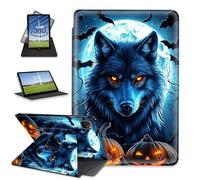 FQSXFIFN for Apple iPad Pro 12.9 Inch 2022/2021/2020 Case Rotating, Auto Wake Sleep Leather Case for Apple iPad Air 13 Inch 2024/2025, Wolf Squash Folio Stand Table Cover for Woman Man