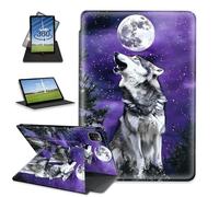 FQSXFIFN for Apple iPad Pro 12.9 Inch 2022/2021/2020 Case Rotating, Auto Wake Sleep Leather Case for Apple iPad Air 13 Inch 2024/2025, Wolf Folio Stand Table Cover for Woman Man