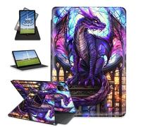 FQSXFIFN for Apple iPad Pro 12.9 Inch 2022/2021/2020 Case Rotating, Auto Wake Sleep Leather Case for Apple iPad Air 13 Inch 2024/2025, Purple Dragon Folio Stand Table Cover for Woman Man