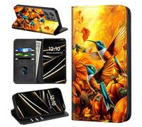 FQSXFIFN for Motorola Moto G Power 2025 Case Wallet Leather, Case for Moto G Power 2025 with Magnetic Closure Card Slots, Hummingbirds Shockproof Folio Protective Phone Cover Kickstand