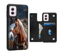 FQSXFIFN for Motorola Moto G Power 5G 2024 Case Wallet, Flip Case for Moto G Power 5G 2024 with Double Magnetic Closure, Card Slots Kickstand, Shockproof Leather TPU Phone Cover War Horse