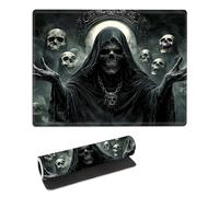 FQSXFIFN for MTG Playmat with Storage Bag, for TCG Playmat and Playing Card Mat for Magic Board Games, Non-Slip Ghostly Faces Desk Mat, Stitched Edges Game Mat, Rollable & Foldable Card Play mat