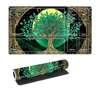 FQSXFIFN for MTG Playmat with Zones Storage Bag,for TCG Playmat and Playing Card Mat for Magic Board Games, Celtic Tree of Life Non Slip Stitched Edges Game Mat, Rollable Foldable Card Play mats