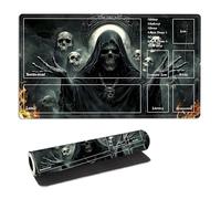FQSXFIFN for MTG Playmat with Zones Storage Bag, for TCG Playmat and Playing Card Mat for Magic Board Games, Ghostly Faces Non-Slip Stitched Edges Game Mat, Rollable Foldable Card Play mats