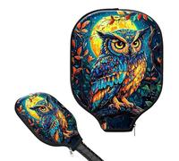 FQSXFIFN for Pickleball Paddle Cover with Smooth Zipper, Durable & Scratch-Resistant for Pickleball Paddle Case Protection, Colorful Owl Sleeve for Pickleball Paddles Racket