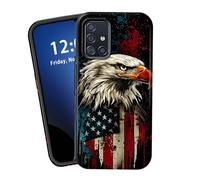 FQSXFIFN for Samsung Galaxy A71 5G Phone Case, Soft TPU Inner with Hard Shell Hybrid Dual Layer Case for Galaxy A71 5G, Flag Eagle Rugged 2 in 1 Shockproof Protective Phone Cover