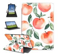 FQSXFIFN for Samsung Galaxy Tab A7 2020 10.4 inch Case Rotating, Auto Wake Sleep Leather Tablet Case for Galaxy Tab A7 10.4'' 2020, Watercolor Peaches Folio Stand Table Cover for Woman Man