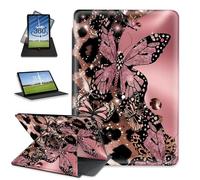 FQSXFIFN for Samsung Galaxy Tab A7 2020 10.4 inch Case Rotating, Auto Wake Sleep Leather Tablet Case for Galaxy Tab A7 10.4'' 2020, Pink Butterflies Folio Stand Table Cover for Woman Man