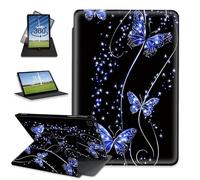 FQSXFIFN for Samsung Galaxy Tab A7 Lite 8.7'' 2021 Model Case Rotating, Auto Wake Sleep Leather Tablet Case for Galaxy Tab A7 Lite 8.7'' 2021, Glowing Butterflies Folio Stand Table Cover for Woman Man