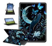 FQSXFIFN for Samsung Galaxy Tab A9 Case 8.7 Inch Rotating, Auto Wake Sleep Leather Tablet Case for Galaxy Tab A9, Hand Butterflies Folio Stand Table Cover for Woman Man
