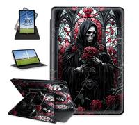FQSXFIFN for Samsung Galaxy Tab A9 Plus Case 10.9-inch Rotating, Auto Wake Sleep for Samsung A9 Plus Tablet Cover, Leather Case for Galaxy Tab A9+, Skeleton Rose Cover for Woman Man