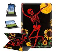 FQSXFIFN for Samsung Galaxy Tab A9 Plus Case 10.9-inch Rotating, Auto Wake Sleep for Samsung A9 Plus Tablet Cover, Leather Case for Galaxy Tab A9+, Red Skeleton Cover for Woman Man