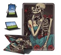FQSXFIFN for Samsung Galaxy Tab A9 Plus Case 10.9-inch Rotating, Auto Wake Sleep for Samsung A9 Plus Tablet Cover, Leather Case for Galaxy Tab A9+, Skeleton Couple Cover for Woman Man